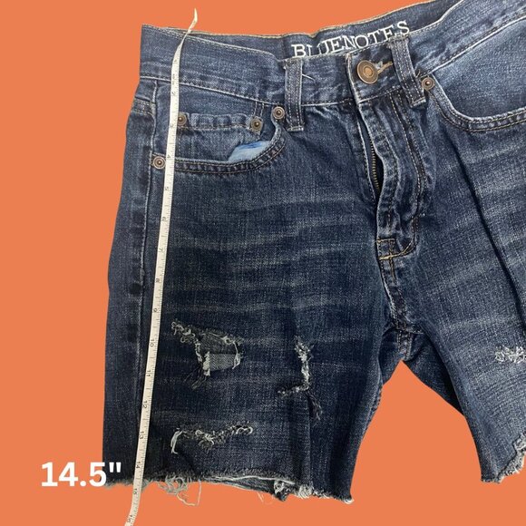Bluenotes Distressed High-Rise Denim Shorts – Dark Wash, Women’s Size 28 - Picture 7 of 9